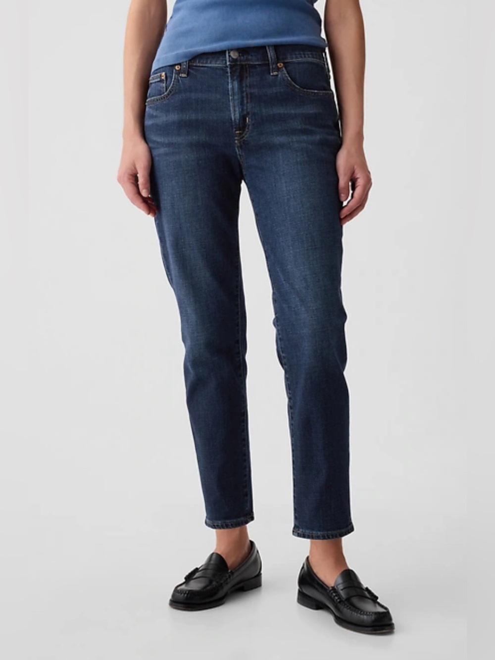 GAP Denim Girlfriend Jeans in Dark Indigo size 8